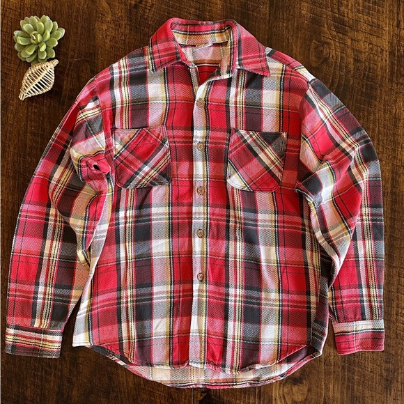 Big Mac JCPenney | Vintage 70s Plaid Shirt, 100% Cotton, Made in USA, Size M - Picture 1 of 9